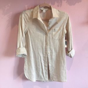 tunic button down - cream